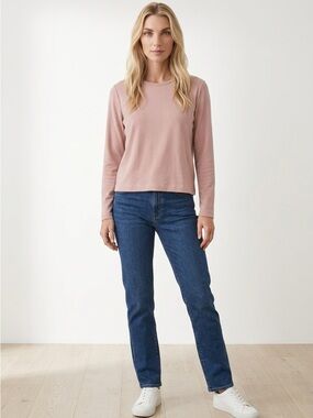Sonoma Long Sleeve Crewneck Tee in Dusty Pink